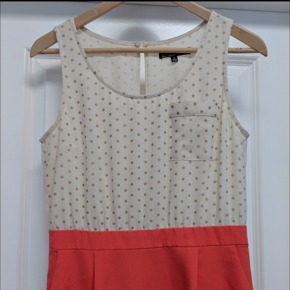 C. Luce gold Polka Dot Coral Pencil Career Dress M - Picture 3 of 8